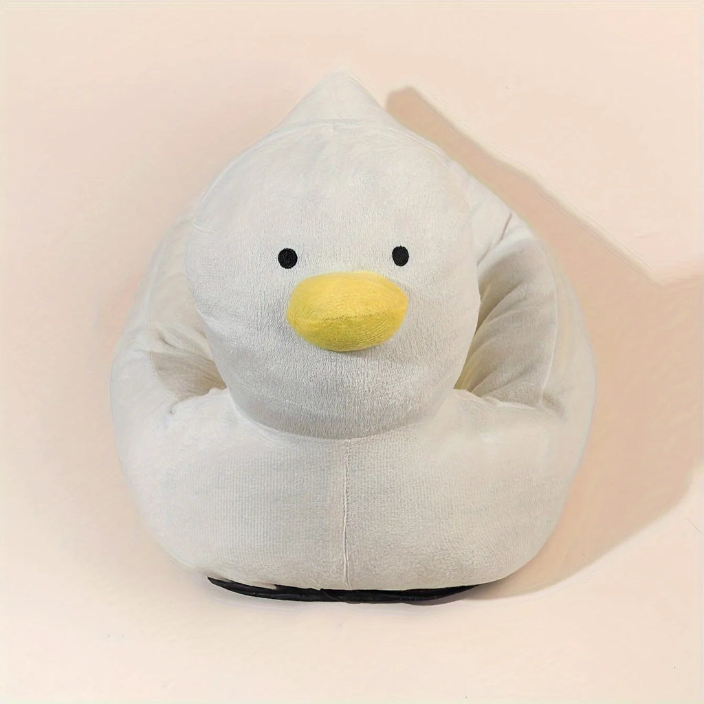 Duck-shaped fluffy pet bed sofa for small dogs and cats in blue colour