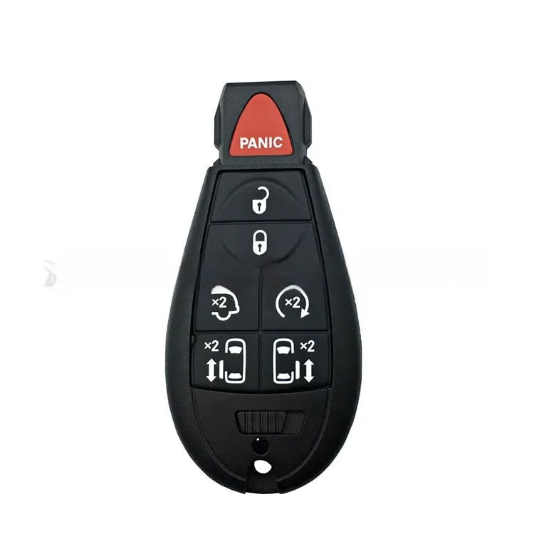 Dodge Chrysler smart card key replacement shell with ABS brass construction showing 85x42x15mm dimensions