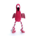 Pink animal-shaped corduroy squeaky dog toy with reinforced stitching