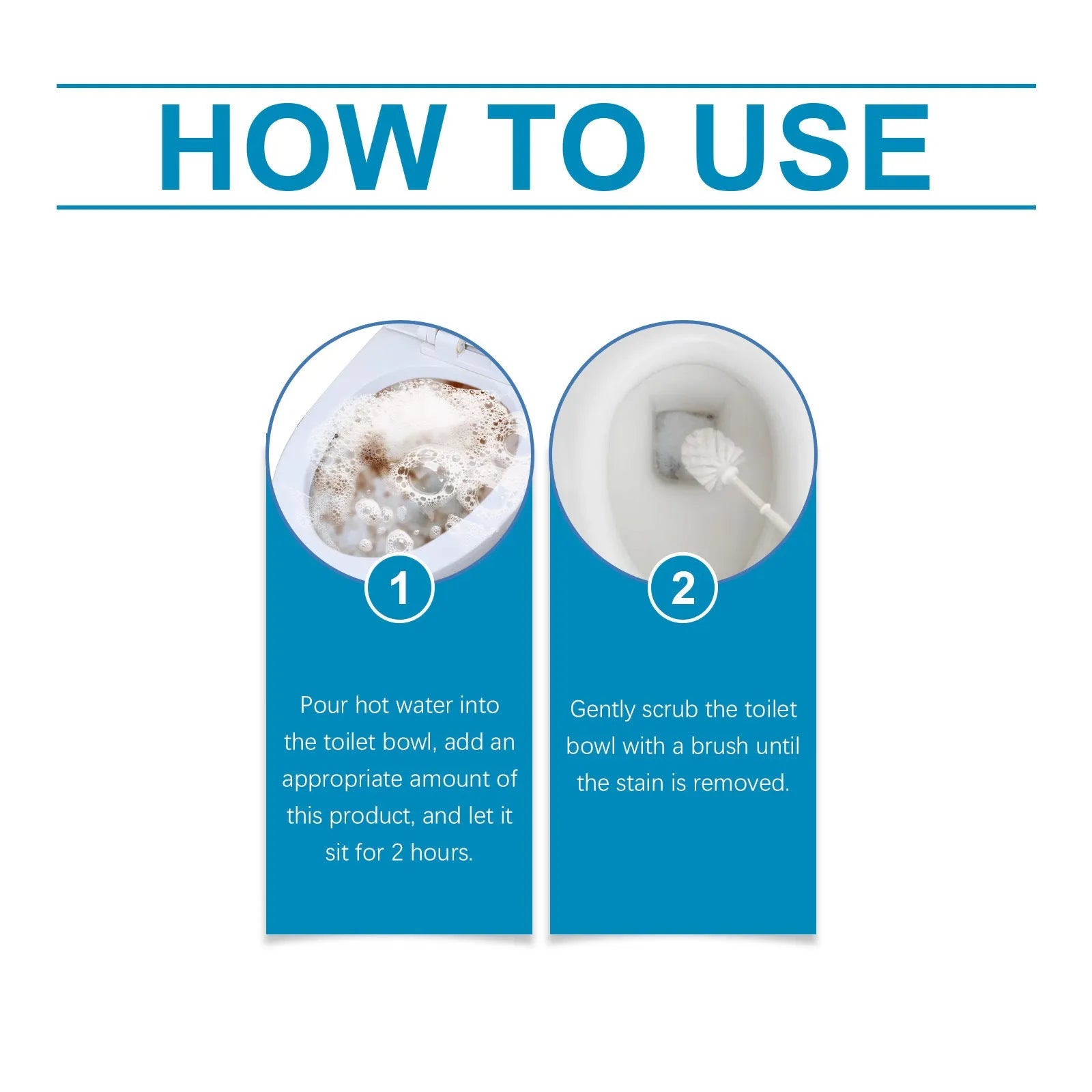 Pack of four 30g sachets of toilet cleaning powder with descaler and stain remover, total 120g.
