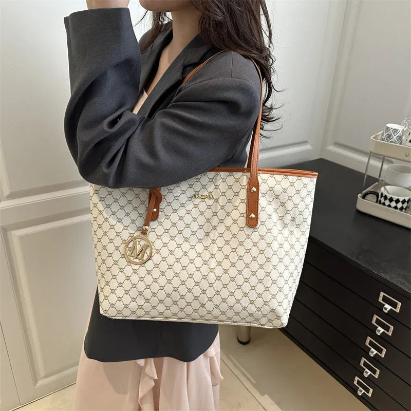 Women's PU leather shoulder bag with adjustable strap in black, grey, white, or brown colours