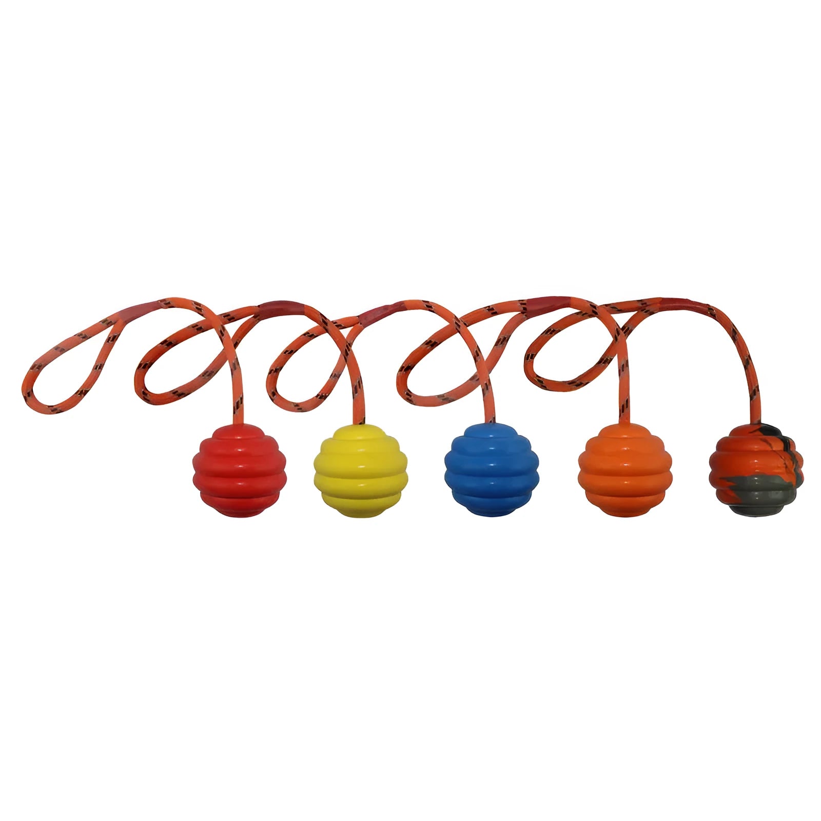 Rubber rope knot pet toy in multi-colour options for training and chewing