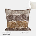 50x50cm square cushion cover with cream and coffee abstract coil pattern