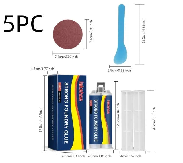 85ml metal sealant epoxy glue kit with pusher rod and tools for stainless steel copper aluminium repairs