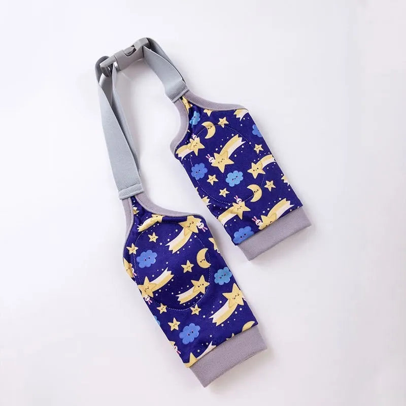 Adjustable dog knee protector with elbow padding and matching scarf in blue, grey or yellow