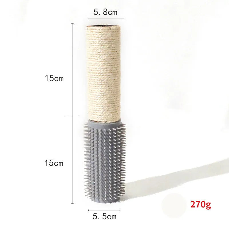 Brown sisal fibre cat scratching post standing 30cm tall