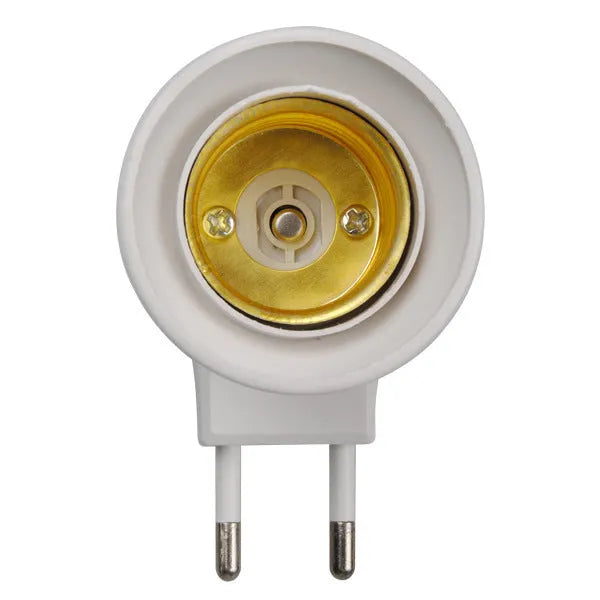 White E27 screw lamp holder wall adapter with switch control for AU EU or US electrical sockets