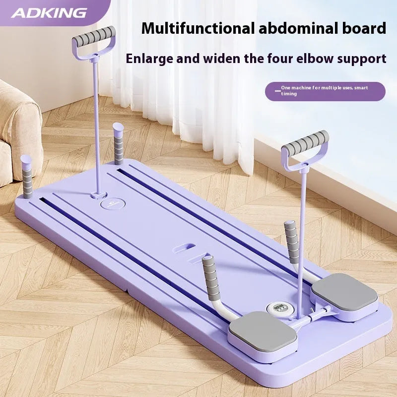 Purple automatic rebound abdominal wheel fitness board for multi-station home workouts