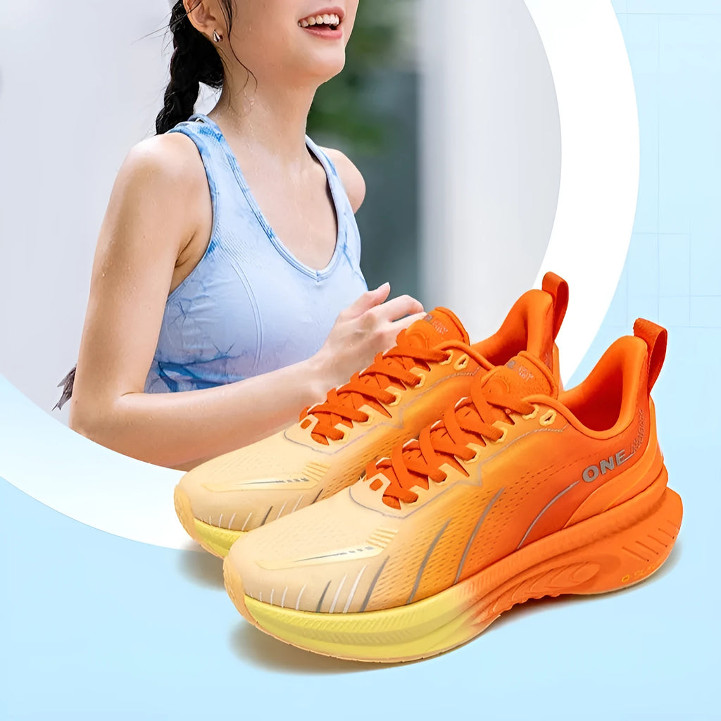 Low-top running shoes with striped pattern, available in multiple colours like black, red, and blue.