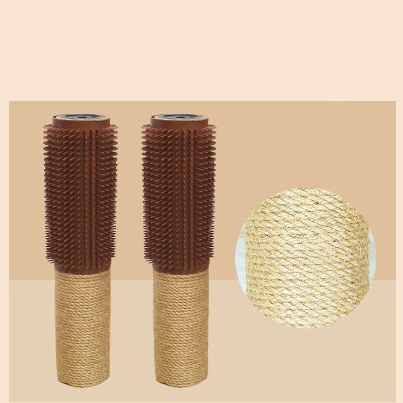 Brown sisal fibre cat scratching post standing 30cm tall