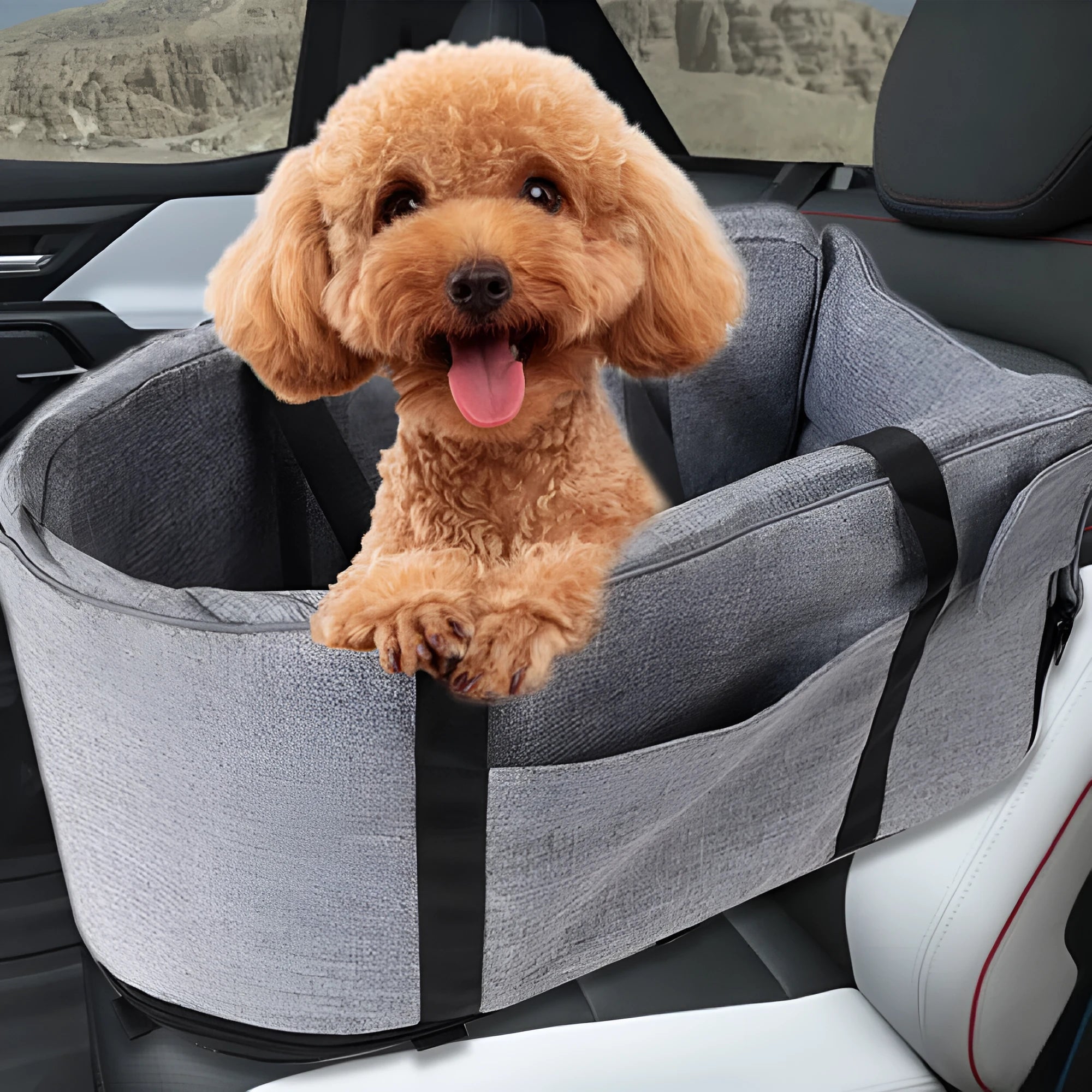 Outdoor dog kennel in blue cloth construction suitable for car travel and home use