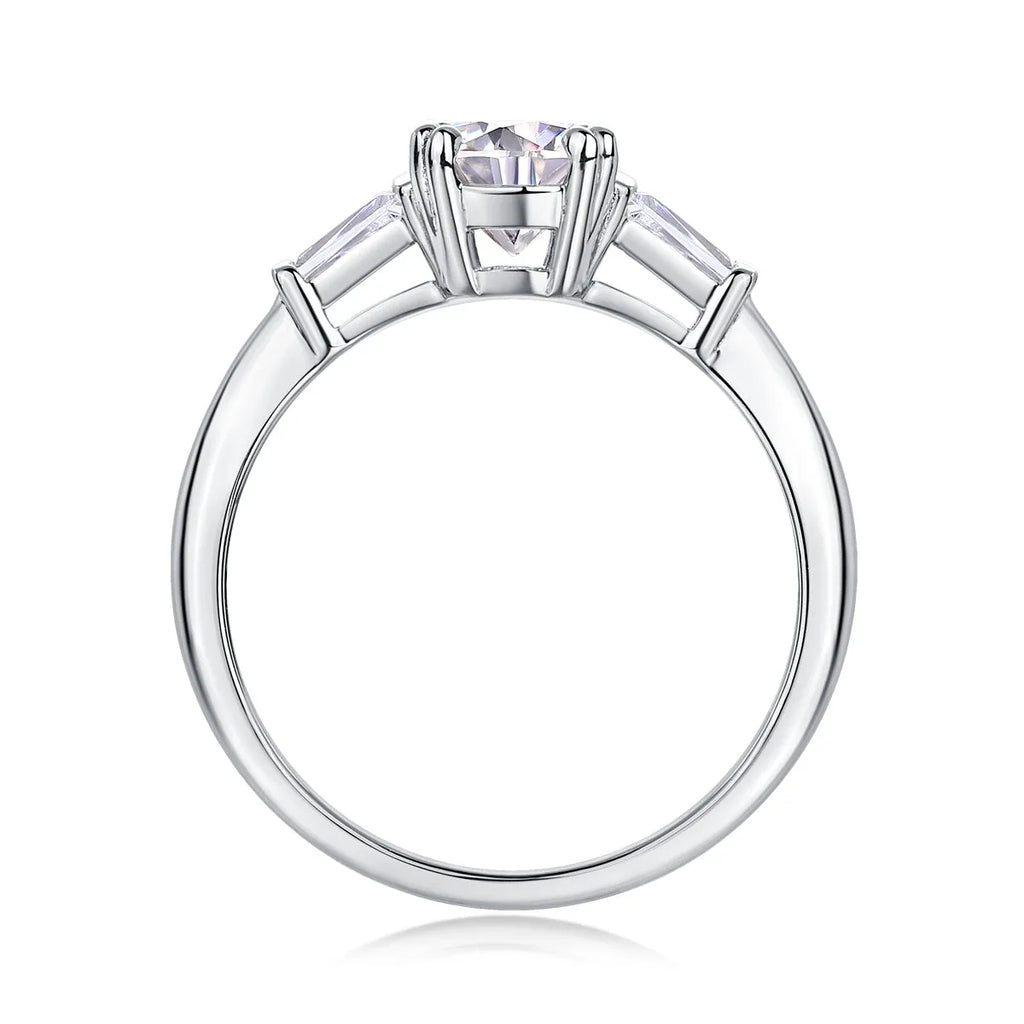GODDNESS 1-carat moissanite wedding ring set in S925 silver with platinum plating, rose gold finish, gift box