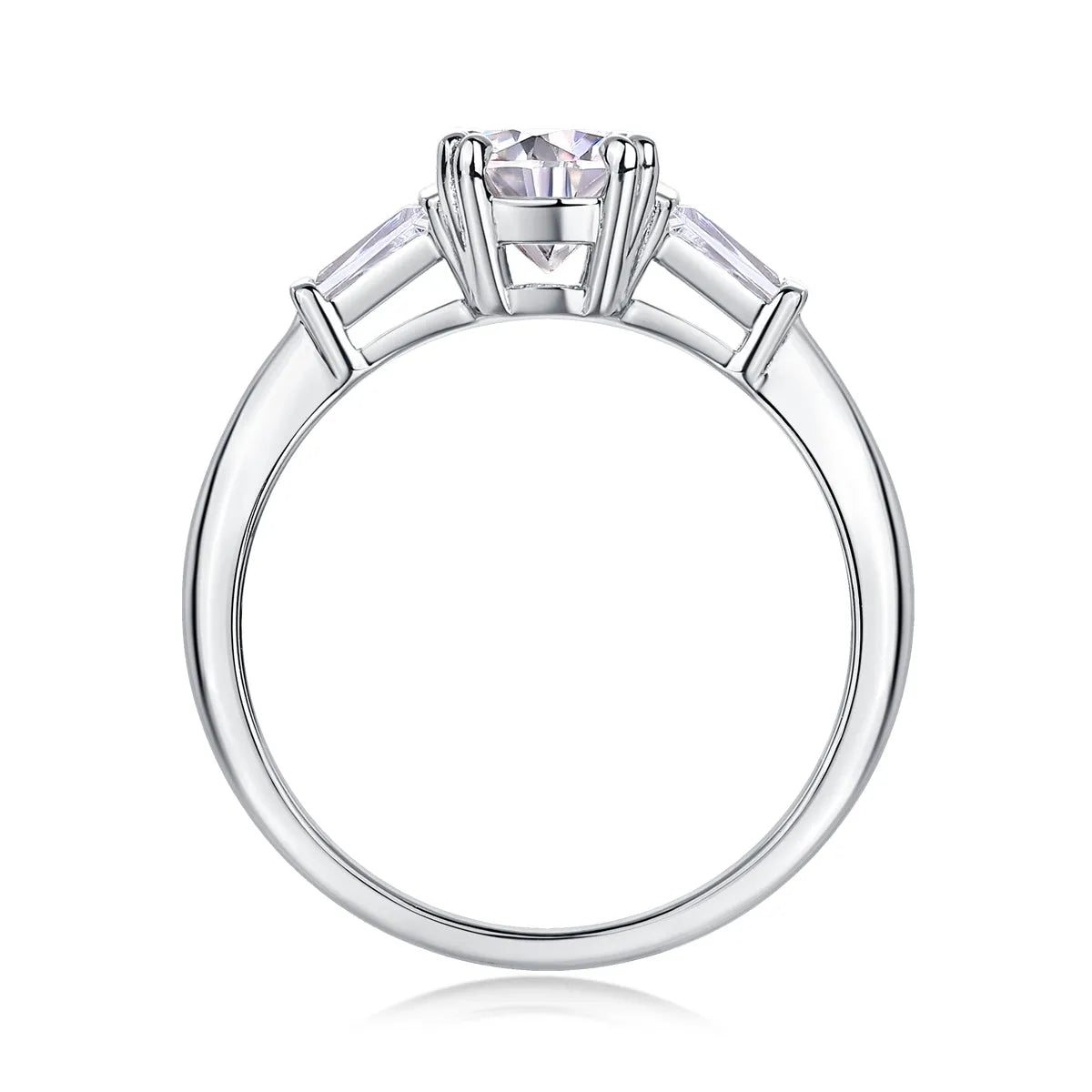 GODDNESS 1-carat moissanite wedding ring set in S925 silver with platinum plating, rose gold finish, gift box