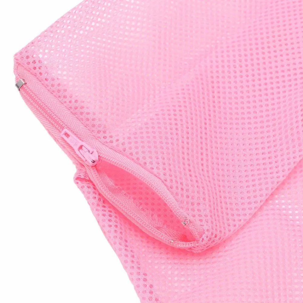 Soft polyester mesh cat grooming bag with front zipper, lightweight design, available in blue, orange, pink, rose red, yellow