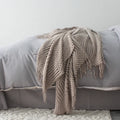 Small polyester nap blanket measuring 127x170cm in dark grey, khaki or light grey colour