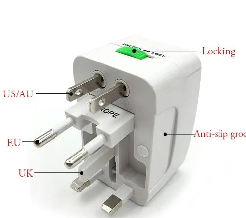 Universal travel plug adapter with global conversion for mobile charging