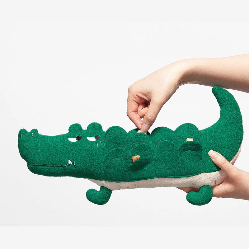 Green plush toy dog measuring 35cm with soft materials and interactive design