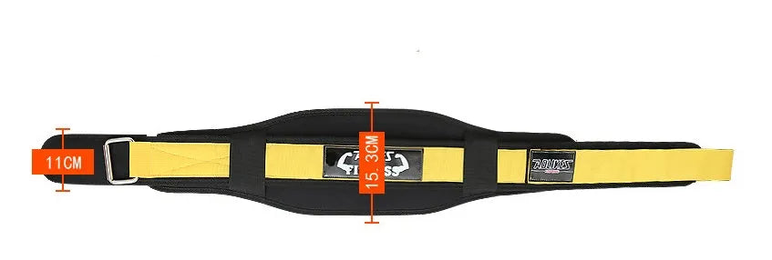Nylon fitness weightlifting waistband support belt in black colour showing abdominal support design