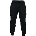 Men's solid colour cotton fleece casual pants with drawstring waist in loose fit