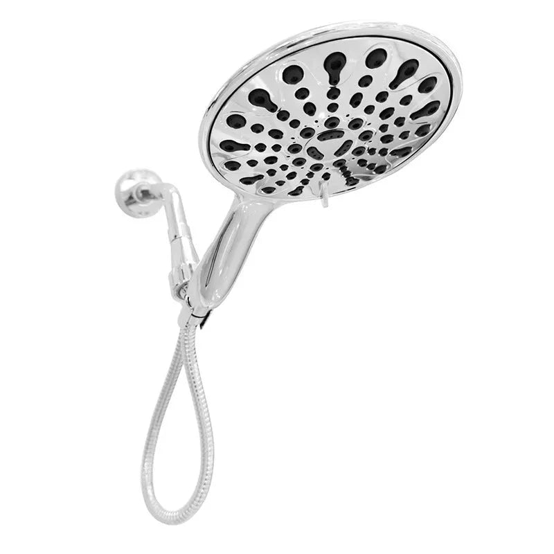 Six-function handheld shower head with electroplating finish and multiple spray modes