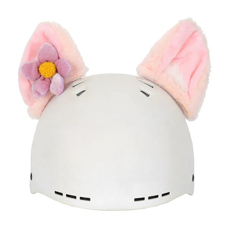 A soft plush cartoon character helmet cover for ears, shown in M size.