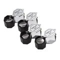 Handheld metal magnifying glass with optical glass lens for jewellery and coin inspection.