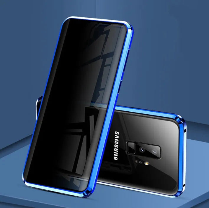 Samsung Galaxy magnetic anti-peep phone case with clamshell design in solid colour options