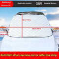 Large luxury SUV winter car cover made of aluminium foil with reflective stripes and magnets