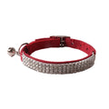 Flocked elastic buckle cat collar in six colour options measuring 28cm in length