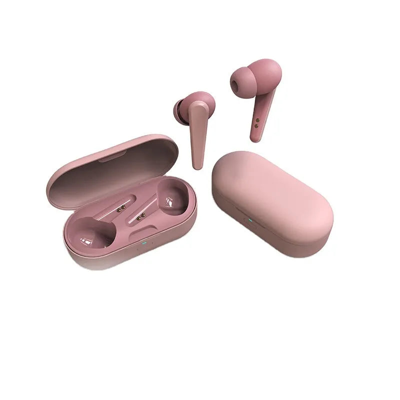 ANC active noise reduction Bluetooth 5.0 earbuds with battery display in black white pink green and blue colours