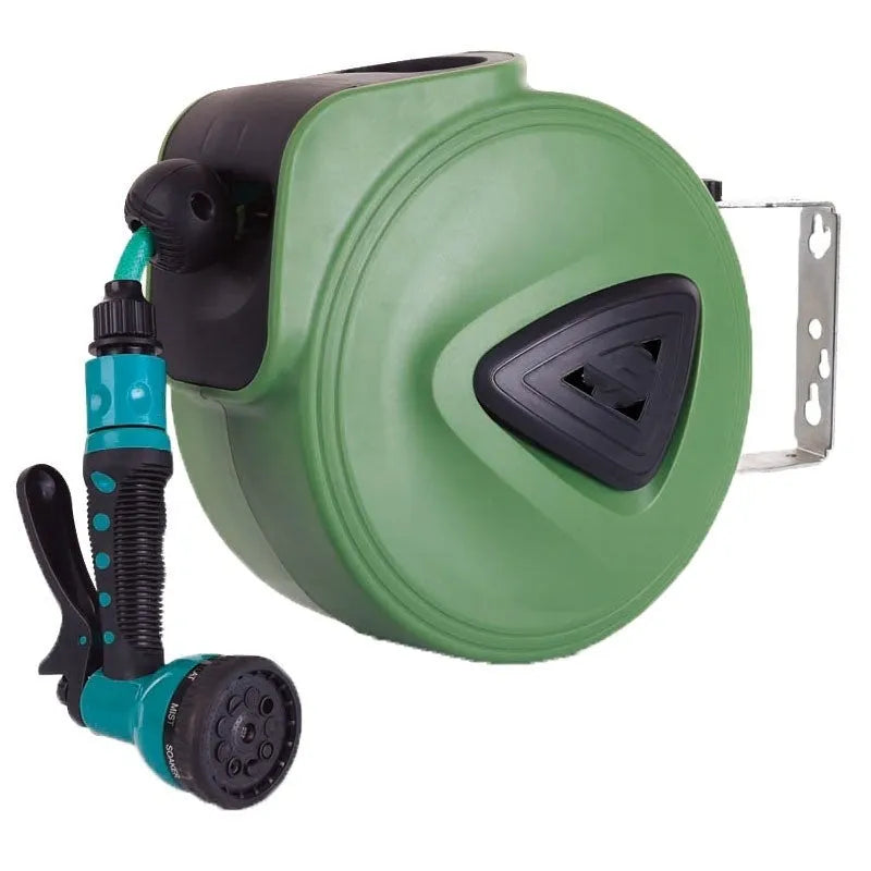 Automatic retractable hose reel with 10 metre PVC water pipe for car washing and garden watering applications