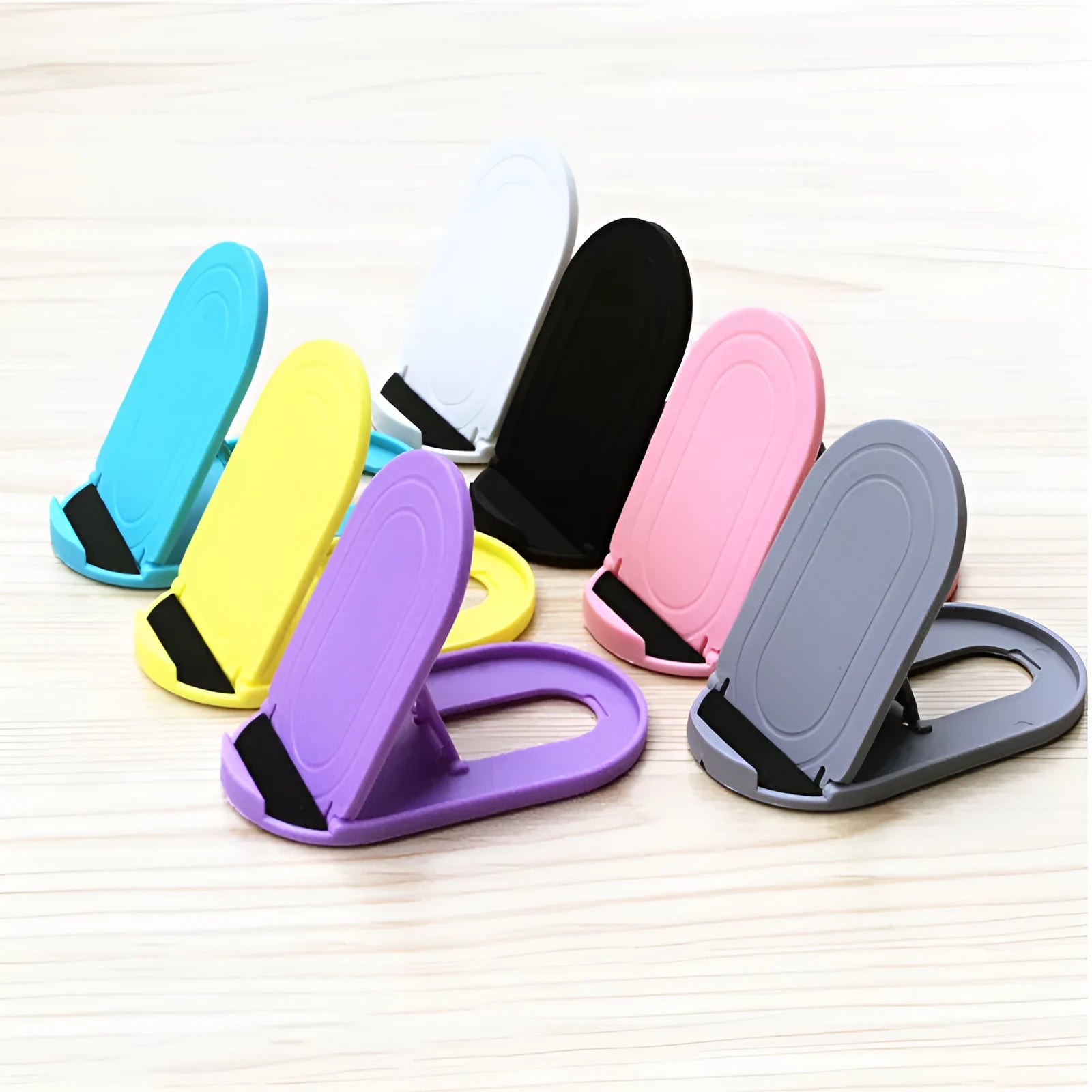 Plastic mobile phone stand with lazy bracket design in multiple colour options