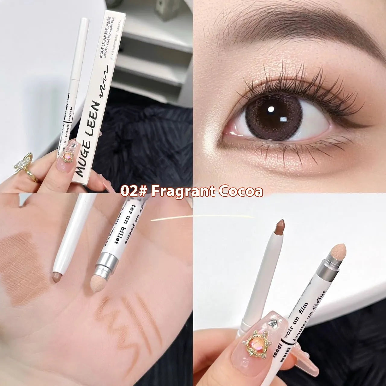 INS style 2-in-1 waterproof eyeliner and eye shadow pen in multiple colour options.