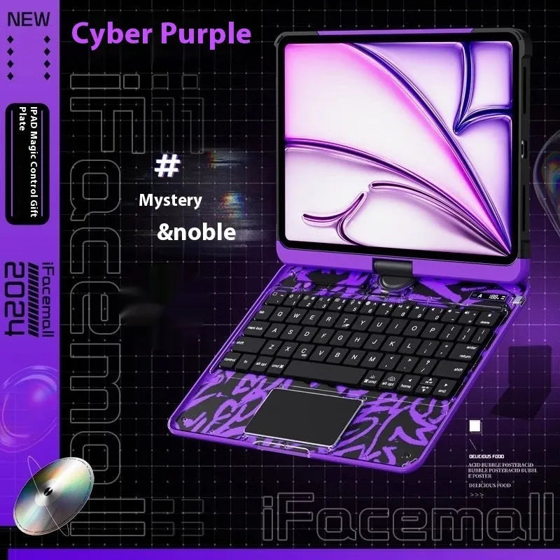 Miaocontrol iPad keyboard protective case in blue pink purple options showing PC construction