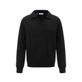 Loose pullover sweater in acrylic blend fabric available in beige, black, and dark grey colours