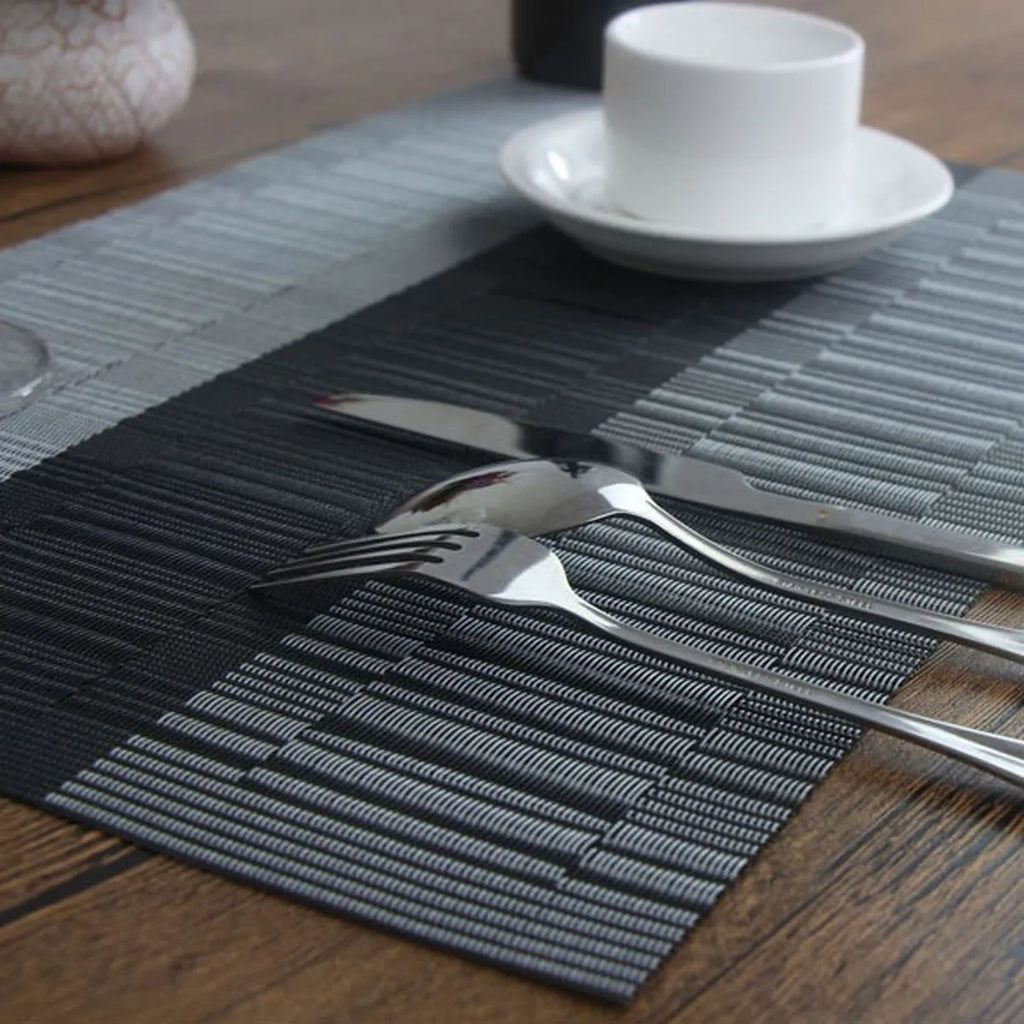 PVC non-slip dish mat for kitchen sinks in modern simple style with gradient bamboo pattern