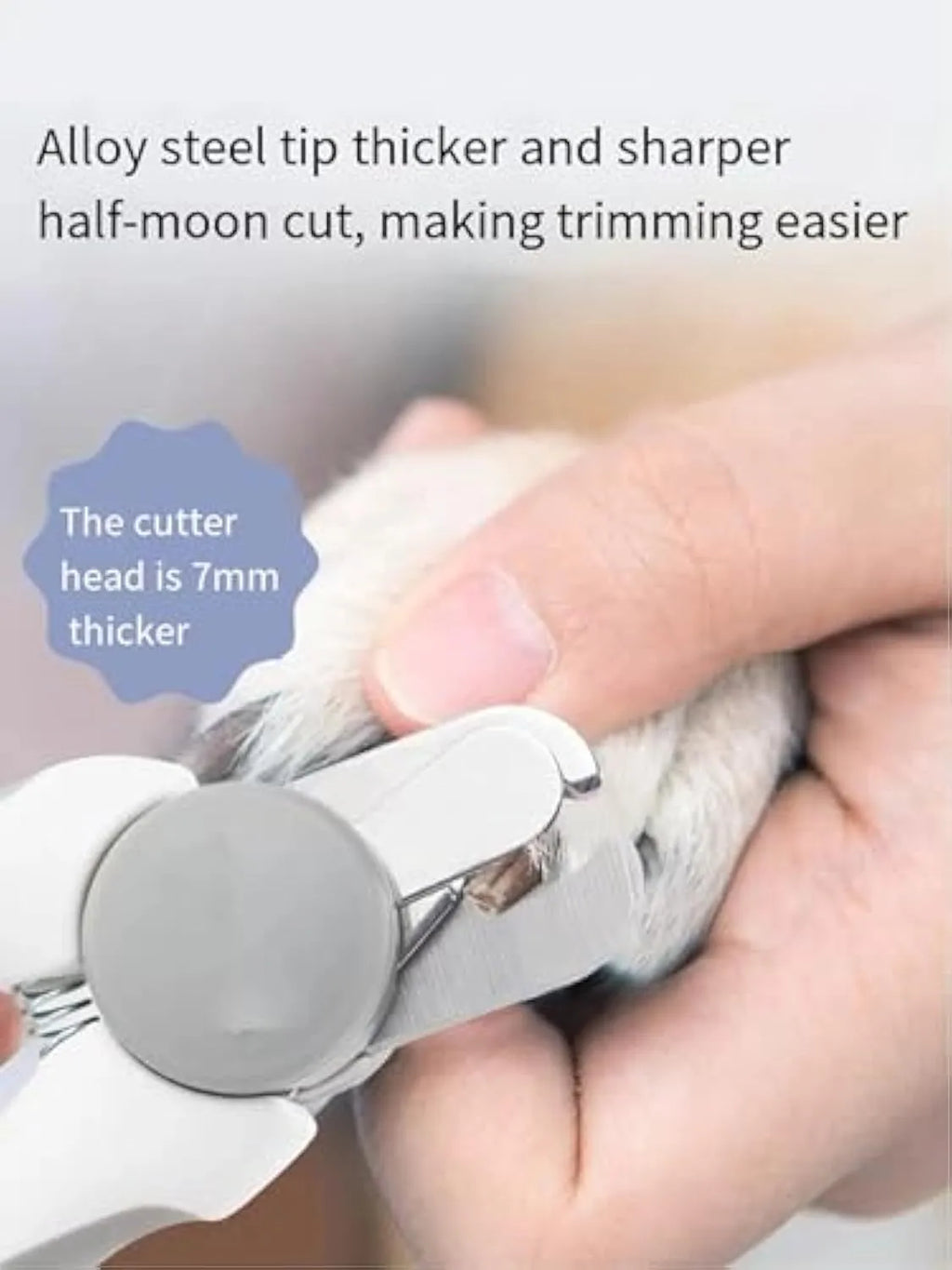 Blue heavy-duty dog nail clippers with a safety guard for large breeds