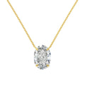 S925 sterling silver necklace with oval ice flower pendant in gold or platinum electroplated finish