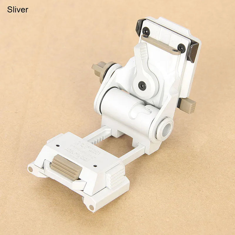 Metal alloy L4 G24 NVG helmet mount with OPS breakaway base in dark earth finish