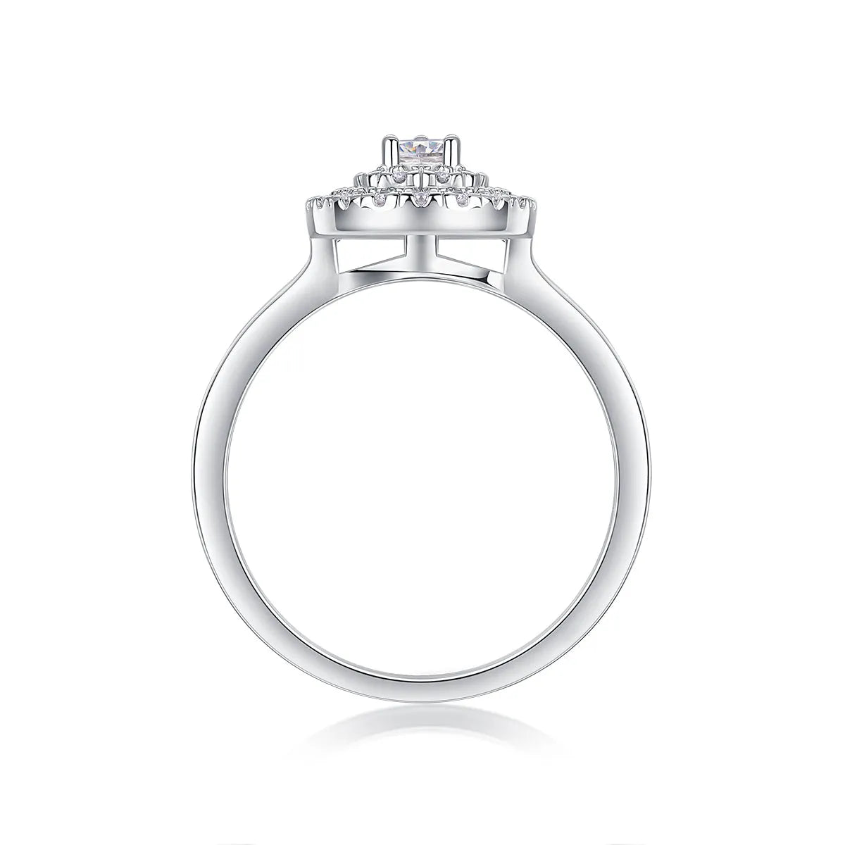 Gold-plated S925 silver moissanite wedding ring set in gift box with GRA certificate, ring size 7