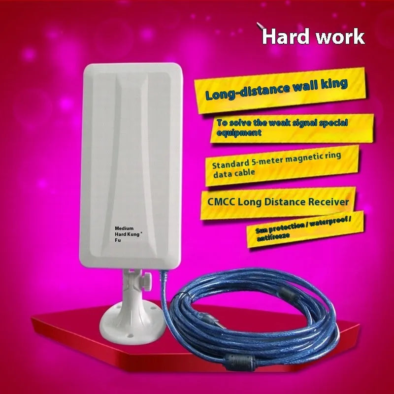 White USB wireless network card with high power 10 metre range for desktop and laptop computers
