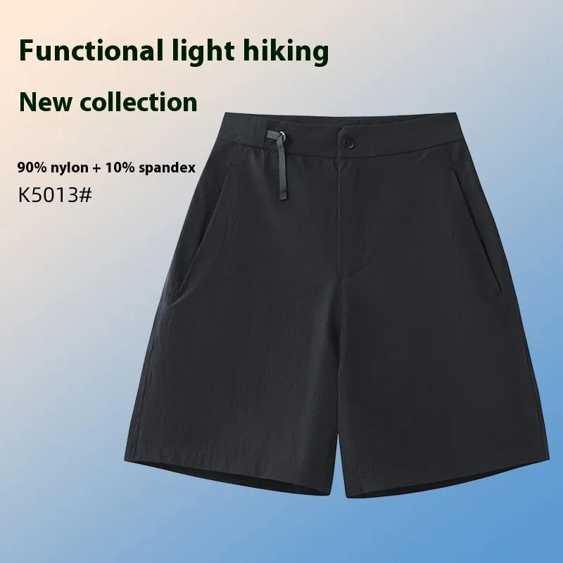 Men's quick-drying sports shorts in Army Green colour with four-sided elastic design