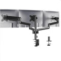 Black aluminium three-arm gas spring computer monitor mounting arm for 13-27 inch screens