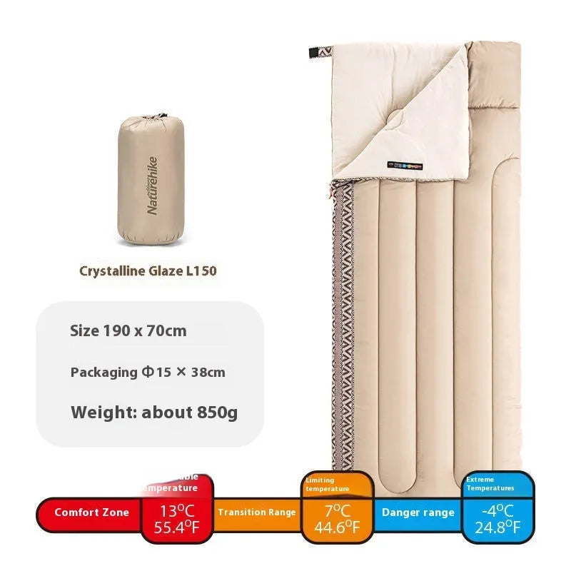 Portable outdoor camping sleeping bag for adults with storage bag