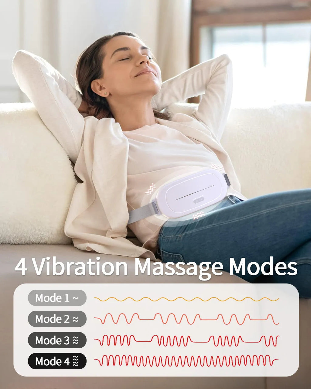 White uterine warming device for menstrual discomfort and postpartum recovery