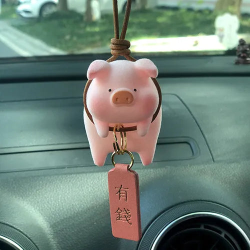 Cute cartoon pig resin car dashboard ornament decorative accessory