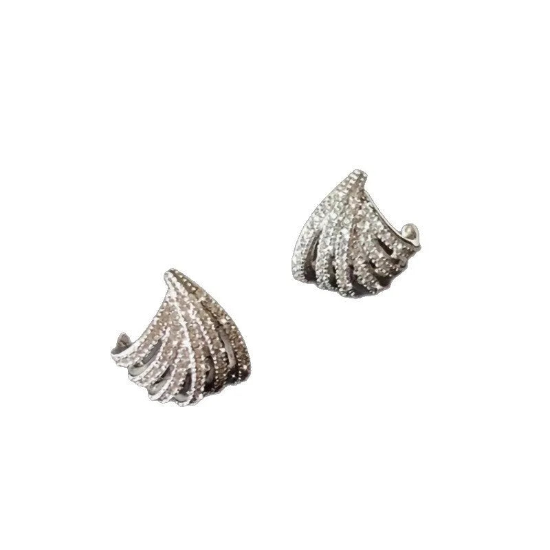 Geometric line design earrings with electroplated platinum colour finish