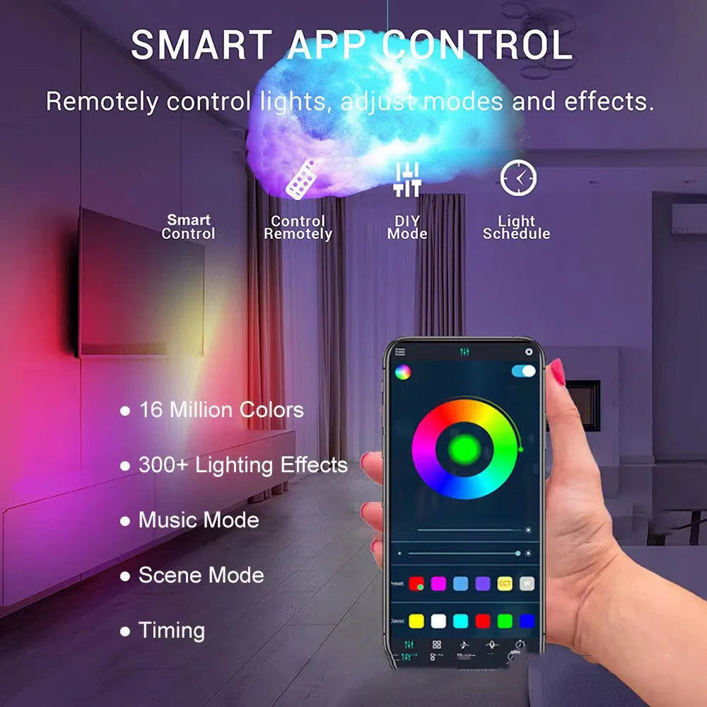 RGB Phantom Thundercloud LED Cloud Light plastic USB-powered decorative lamp with remote control