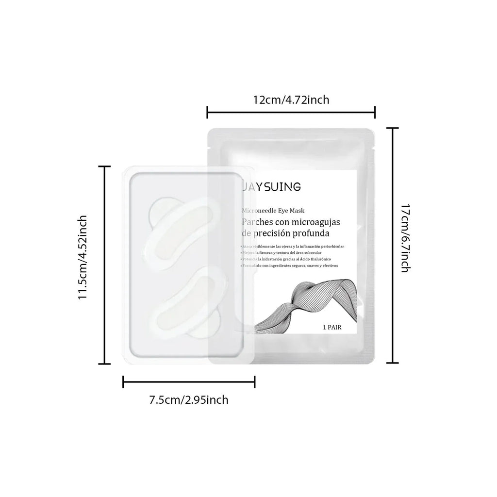 One pair of micro needle eye mask patches for under-eye treatment with retinoic acid and hyaluronic acid.