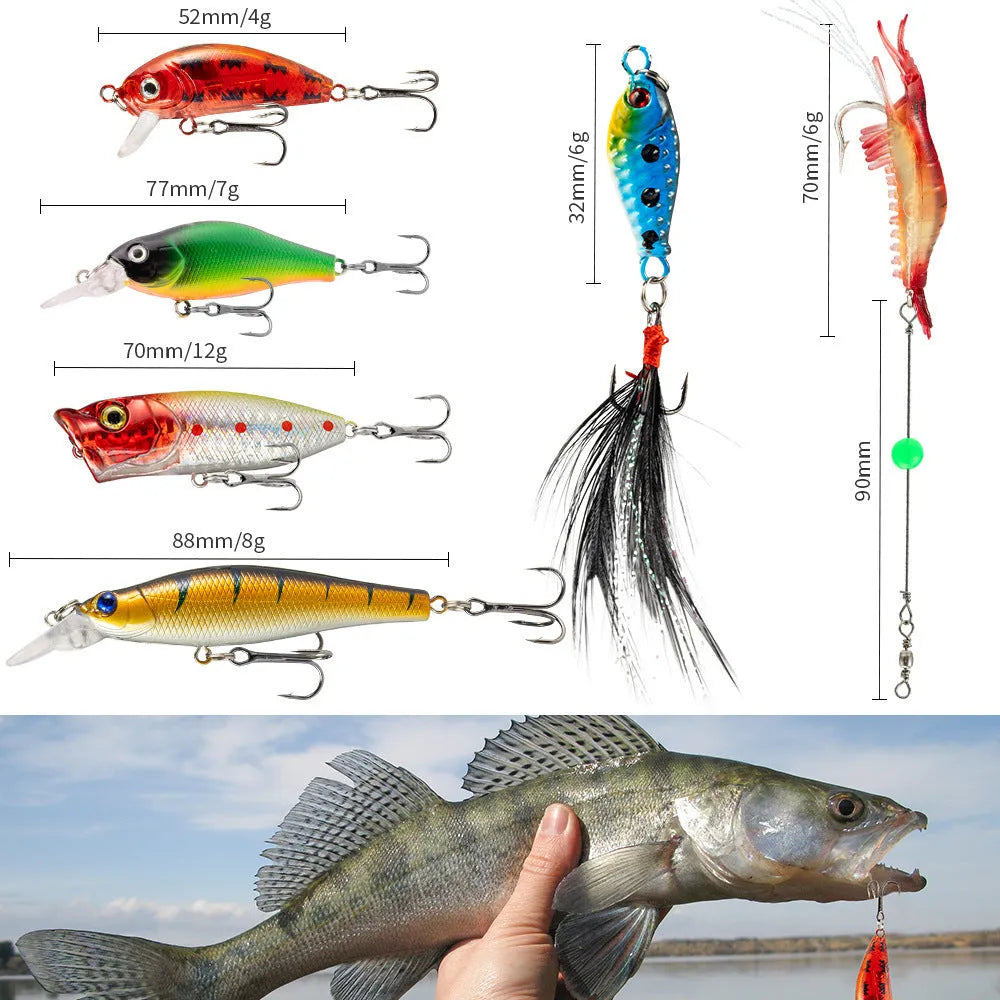 24-piece Christmas themed fishing blind box set with metal lures and tackles